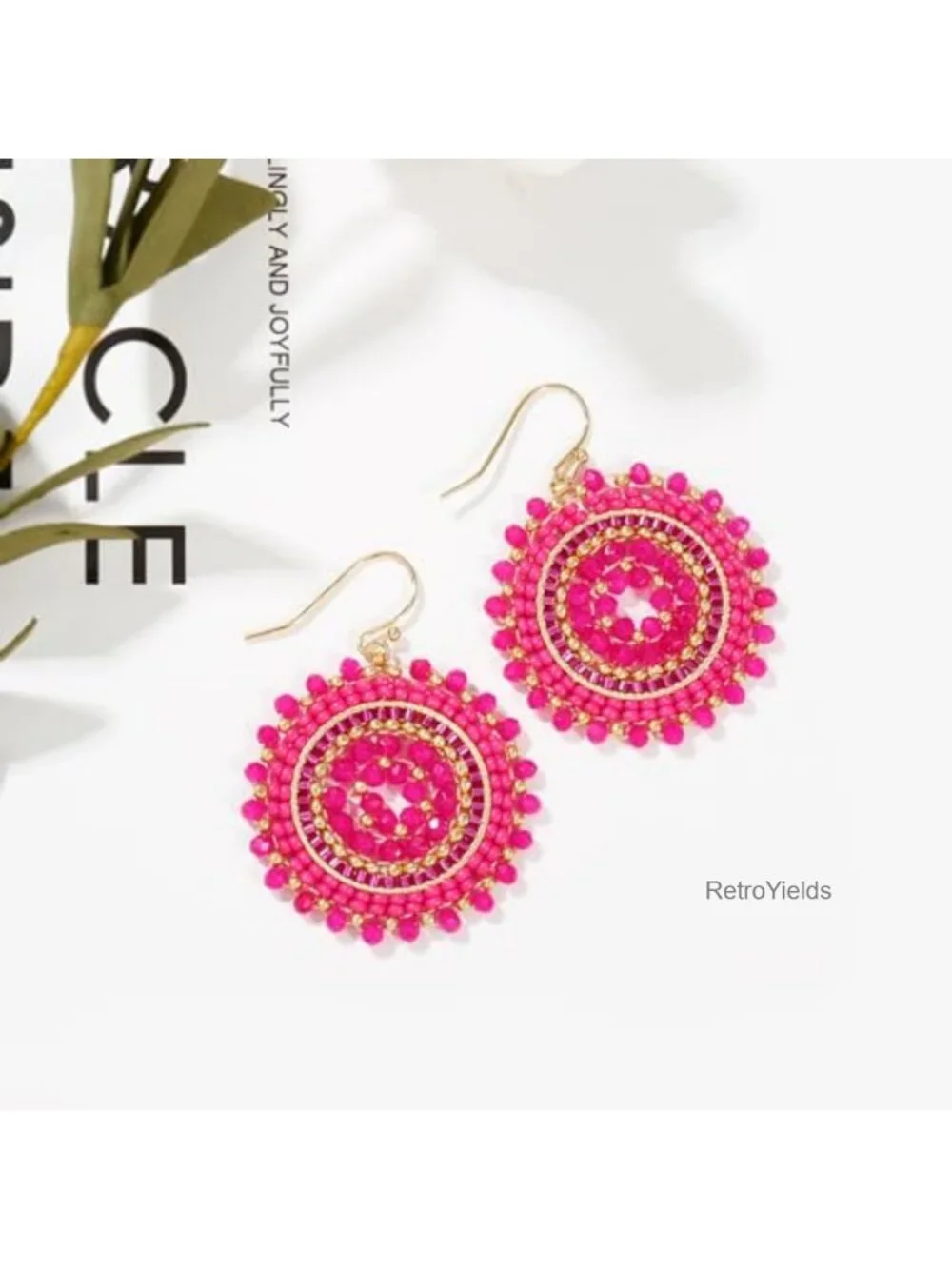Bohemian Beaded Drop Earrings for Women - Crystal Glass Acrylic Seed Bead